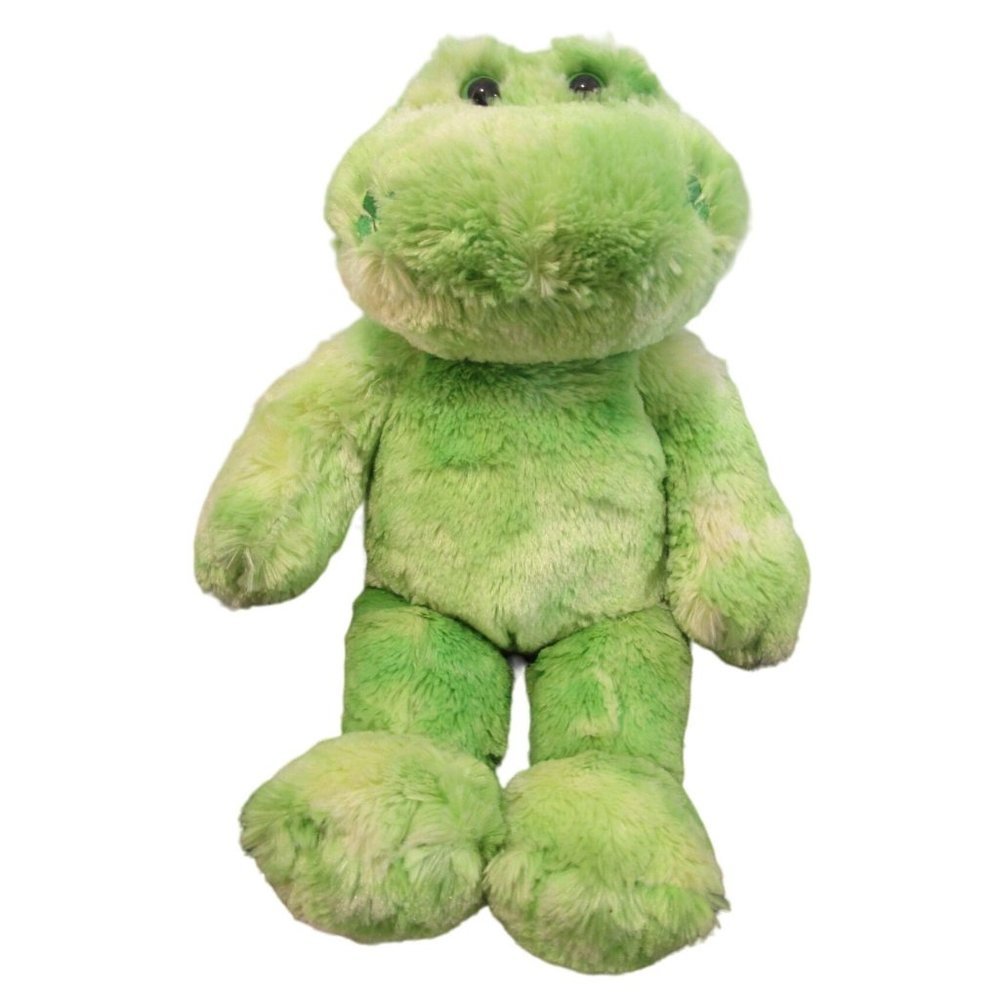 St Patricks Day Shamrock Happy Go Lucky Green Plush Frog Build A Bear Naked GUC
